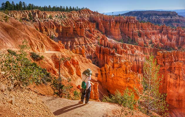 hiker at bryce canyon national park